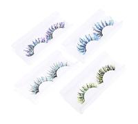 VICASKY 4 Pairs Glitter Colored False Eyelashes Natural Look Makeup Lashes for Eye Catching Glamour Lightweight Comfortable and Fashionable Design with Sequins for Stunning Looks