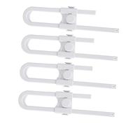 VICASKY 4 Pcs Childproof Abs U-Shaped Cabinet Lock Adjustable 10-160mm Sliding Drawer Security Lock Inside Cupboards White Replacement for Old or Broken