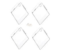 VICASKY 4 pcs Creative Rhombus Glass Flower Vases Wall Mounted Decorative Containers for Home Living Bedroom Office with Stable Hanging Design