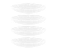 VICASKY 4 Pcs Glass Tea Saucer Round Small Dish for Cookies and Sugar | Finish, Smooth Polished Edge, Set, for Home Gatherings and Appetizer Serving