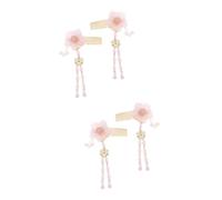 VICASKY 4 Pcs Handmade Hanfu Hairpins Tassel Comb Classical Fairy Hair Clip Charming Ancient Chinese Headwear for Cosplay Wedding Party Photography Accessories