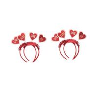 VICASKY 4 pcs Valentine S Day Love Heart Headdress Red Festival Hairbands for Weddings Parties Romantic Gift Comfortable Decorative Hair Accessories