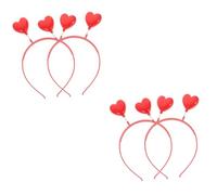 VICASKY 4 pcs Valentine's Day Heart Headbands with Sequin Hair Hoops Festive Love Shaped Hair Accessories for Women Comfortable Photo Props for Party Wedding Birthday Celebrations