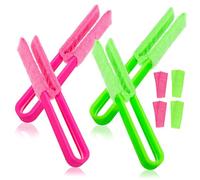 VICASKY 4 Pcs Venetian Blind Cleaner with Curved Handle and Washable Microfiber Sleeves Multifunctional Duster for Air Conditioner Shutters Car Vents and Reach Crevices Dry Wet Use for