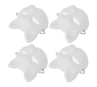 VICASKY 4 Pcs White Cat Masks for DIY Painting Comfortable Mesh Blank Animal Masks for Cosplay Masquerade and Halloween Parties for Creative Decoration and Artistic Detailing