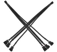 VICASKY 4 Pin Pwm Fan Splitter Cable Pvc Black 1-to-3 2pcs CPU Adapter