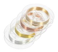 VICASKY 4 Rolls Fine Copper Wire for Nail Art Decoration Metallic Lines Gold Silver Easy to Attach Nail Decor for DIY Manicure Designs