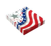 VICASKY 40 Sheets Independence Day Theme Napkins Red Blue Striped Star Decorative Tissue Paper for Parties Events Soft Absorbent Pulp Material for Celebrations Everyday Use