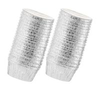 VICASKY 40Pcs Disposable Aluminum Foil Cupcake Molds 7.9x7.9x3.7cm Foil Cake Tin for Parents in Kindergarten