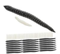 VICASKY 40pcs Realistic Fake Maggots Prank Party Toys Simulated Black Insects and Maggots Sensory Squeeze Toy for Stress Relief Soft Rubber Tossing Game Model