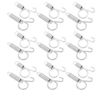 VICASKY 40pcs Spring Loaded Curved Metal Cage Latch Hook for Bird Enclosures and Rabbit Cages Corrosion Resistant Silver Galvanized Hook with Snug Fit Mechanism