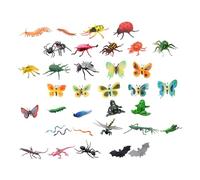 VICASKY 43Pcs Educational Insects Figures for Realistic Frogs Butterflies and Bugs for Learning and Play Safe Material for Parties and Teaching