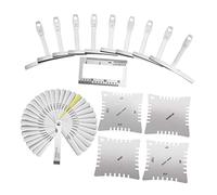 VICASKY 47pcs Guitar Repair Tool Kit Measuring Tools Maintenance for String Instruments Includes Shaped Rulers Radian Ruler for Luthiers and Musicians