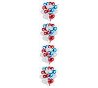 VICASKY 48 pcs Heart Shaped Foil Balloons Red White Blue Patriotic Fourth of July Decorations for Party Photo Props and Home Celebration