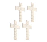 VICASKY 4pcs 20x30cm Wooden Cross Wreath Frames for DIY Crafts, Paintable Wood Craft Cross Cutouts for Holiday Decorations, Outdoor Wreath Ring Ornaments for Home, Church, School