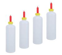 VICASKY 4pcs 500ml Plastic Livestock Bottles with Soft Nipples Lightweight Lamb Nursing Bottles for Sheep Feeding in Outdoor Farm Environments