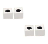 VICASKY 4pcs Abs Microphone Logo Cube Square Shaped Mic Flag for Interviews Ktv Lightweight White Design for Professional Broadcasting Events