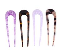 VICASKY 4pcs Acetate Hairpin U-shaped Double Prong Hair Pin Sticks for Women Bun Holder Clip Styling Accessories for Hair Slides