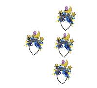 VICASKY 4pcs Adjustable Ramadan Headband with Elegant Middle and Moon Design Comfortable Soft Fit for Women and Holiday Hair Accessory for Eid Mubarak Parties Festivals and Stage Events