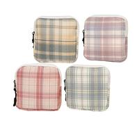 VICASKY 4pcs Adorable Sanitary Pad Pouch Portable Menstrual Bag for Easy Storage of Pads Keys and Cosmetics Cute Design Yellow Pink Purple and White for Handbags and Backpacks