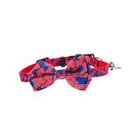 VICASKY 4pcs American Flag Cat Dog Collar Patriotic Decorative Pet Accessory for Independence Day Parties Safe and Comfortable Household Kitten Collar for Daily Wear and Celebrations