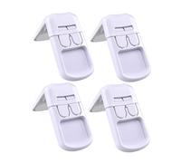 VICASKY 4pcs Boy Girl Safety Cabinet Locks Right Angle Drawer Lock for Proofing Adhesive Installation Strong Hold for Refrigerators Ovens and Cabinets