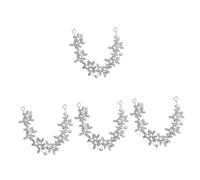 VICASKY 4pcs Bridal Pearl Headband Silver Alloy Soft Chain Wedding Hair Decoration Elegant Pearl Hairband for Bride Beach Proms Garden Receptions