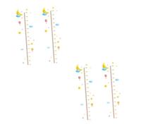 VICASKY 4pcs Cartoon Adhesive Height Chart Sticker Removable PVC Growth Chart Wall Decal for Boys and Girls Bedroom Living Kindergarten