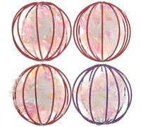 VICASKY 4pcs Cat Crinkle Balls Lightweight Interactive Teasing for Indoor Cats and Kittens, Colorful Self-Play Chase with Crinkle Sound Random Color