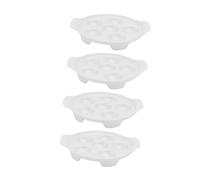 VICASKY 4pcs Ceramic Snail Plate Escargot Serving Tray for Deviled Eggs Creative Double-ear Design for Easter Catering and Home Dining