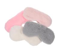 VICASKY 4Pcs Comfortable Fluffy Eye Masks Soft Breathable Blindfolds for Men Women Colorful Silk-Like Covers Light Blocking Eye Patches for Travel Sleep Relaxation