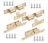 VICASKY 4pcs Copper Double Ball Tension Latch with Spring Loaded Mechanism and Screws for Secure Fixation, Silent Operation, Suitable for Storage Cabinet and Vanity in Household Furniture