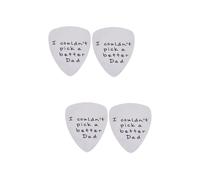 VICASKY 4pcs Creative Letter Guitar Picks Titanium Steel Plectrum for Musicians for Father Day Lightweight Portable Guitar Accessories Silver