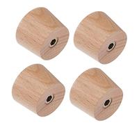 VICASKY 4pcs Creative Wooden Pot Lid Handles Kitchen Lid Knobs Insulating and Easy to Install Light Color Comfortable Grip for Safe Cooking Replacement