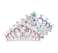 VICASKY 4Pcs Crystal Tiara Hair Comb Sparkling Rhinestone Crown Clips for Birthday Party Elegant Design for Performance and Special Occasions