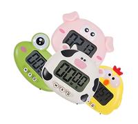 VICASKY 4Pcs Cute Cartoon Animal Kitchen Timer Visual Countdown Cooking Baking Timer for Study Work Sport Game Compact Management Tool for Adults