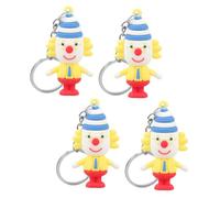 VICASKY 4pcs Cute Clown Keychains Unique Figurine Keyrings for Backpacks Purses Decorative Hanging Accessories for Bag Charm Fun Circus Party