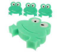 VICASKY 4pcs Cute Frog Bath Sponge Cartoon Bath Scrubber for Gentle Cleaning Easy Grip Design Light Green Household Use