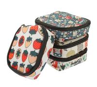 VICASKY 4pcs Cute Makeup Pouch Zipper Cosmetic Bags for Menstrual Pads Small Storage Compact Travel Essential for Lipsticks Earphones Daily Essentials Strawberry White Owl Floral Forest