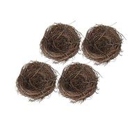 VICASKY 4pcs Decorative Imitation Bird Nest Ornaments Realistic Rattan Design for Photography Props Easter Decor Garden Adornment and Indoor Outdoor Use