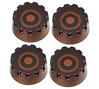 VICASKY 4pcs Deep Coffee Brown Guitar Volume and Tone Control Knobs Plastic Caps for Electric Guitar and Bass Potentiometer Replacement, Professional Instrument Sound Control Accessories