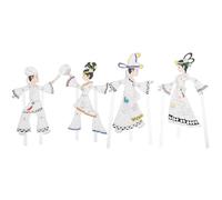 VICASKY 4pcs DIY Chinese Shadow Puppet Craft Kit with Hand-painted Figures for Adults Creative Coloring for School Art Classes and Family Crafting Activities