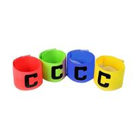 VICASKY 4pcs Elastic Captain Armband Set - Adjustable Soccer Football Basketball Player Bands for Adult Youth, Sports Team Leader Random Color