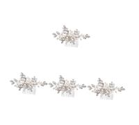 VICASKY 4pcs Elegant Bridal Hair Comb with Crystal and Pearl Lightweight Rhinestone Wedding Hair Accessory for Brides Comfortable Vintage Style for Wedding and Special Occasions