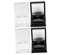 VICASKY 4pcs Empty Eyeshadow Boxes Black White Lipstick Containers Portable Makeup Storage for Color Mixing Travel Friendly Design for Eyeshadows Blush Highlighters