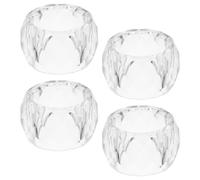 VICASKY 4pcs Faceted Napkin Rings Crystal round Decorative Serviette Holders Reusable and Resistant to Wear Elegant Napkin Ring Holders for Thanksgiving Or Shower Table Decor
