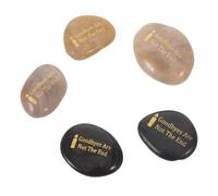 VICASKY 4pcs Fallen Soldier Remembrance Rocks for Cemetery Sites and Grave, Weather-resistant Cobble Stones with Inspirational Engraved Words, for Outdoor Remembrance and Funeral Use