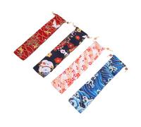 VICASKY 4pcs Folding Hand Fan Bags Drawstring Fabric Storage Pouches for Chinese Vintage Fans Portable Handheld Sleeve Covers with Secure Closure for DIY Craft Jewelry Straws Chopsticks