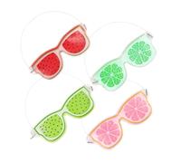 VICASKY 4pcs Fruit Gel Eye Masks Cooling Compress for Eye Relief Reusable Masks for Tired Includes Watermelon Red Strawberry Yellow and Kiwifruit Green