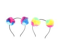 VICASKY 4Pcs Fuzzy Ball Headband for Parties Talent Shows Random Hair Accessories Adorable Costume Hair Clasp for Friends Durable Chic Design Random Color